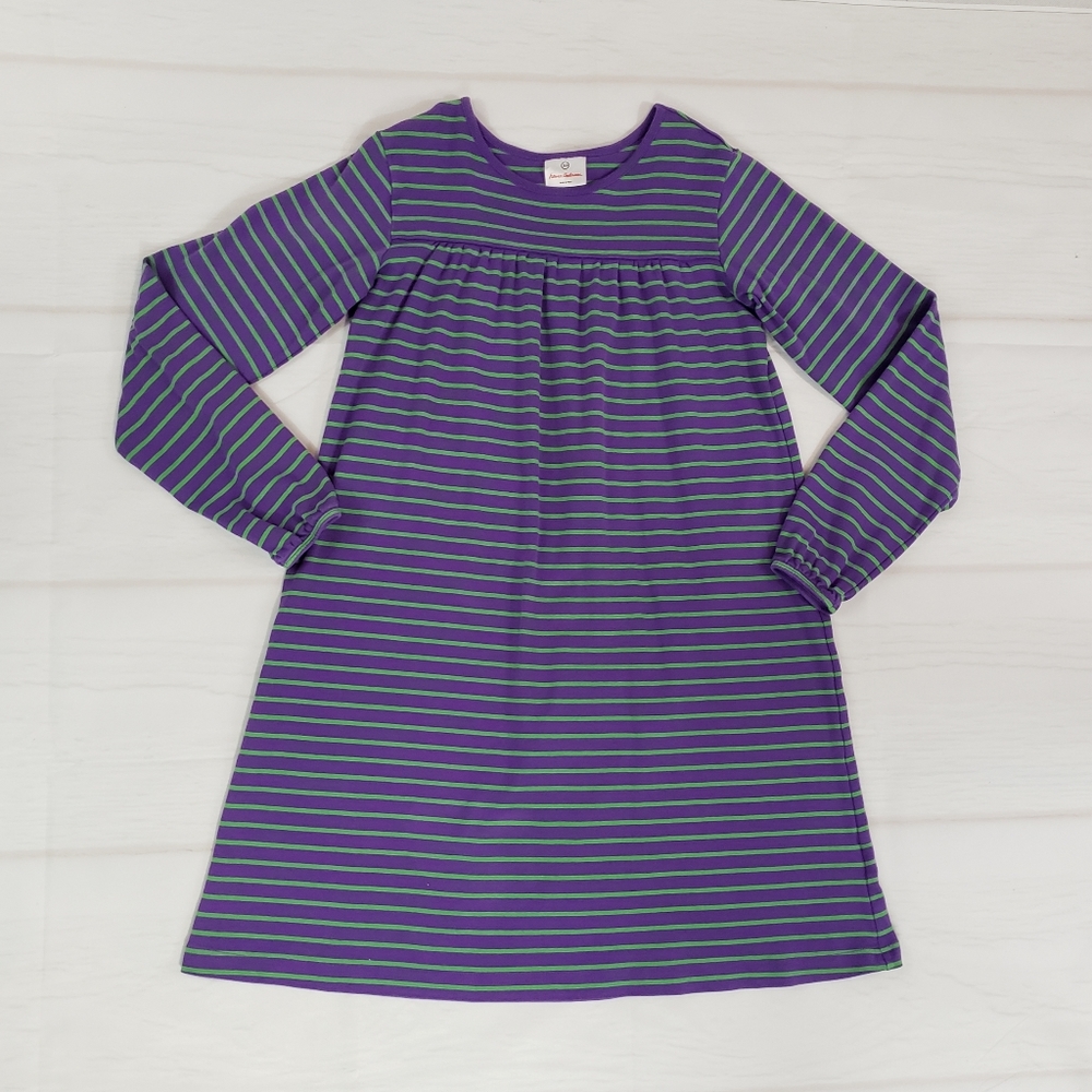 Hanna Andersson Play Dress 160 Purple Green Stripe